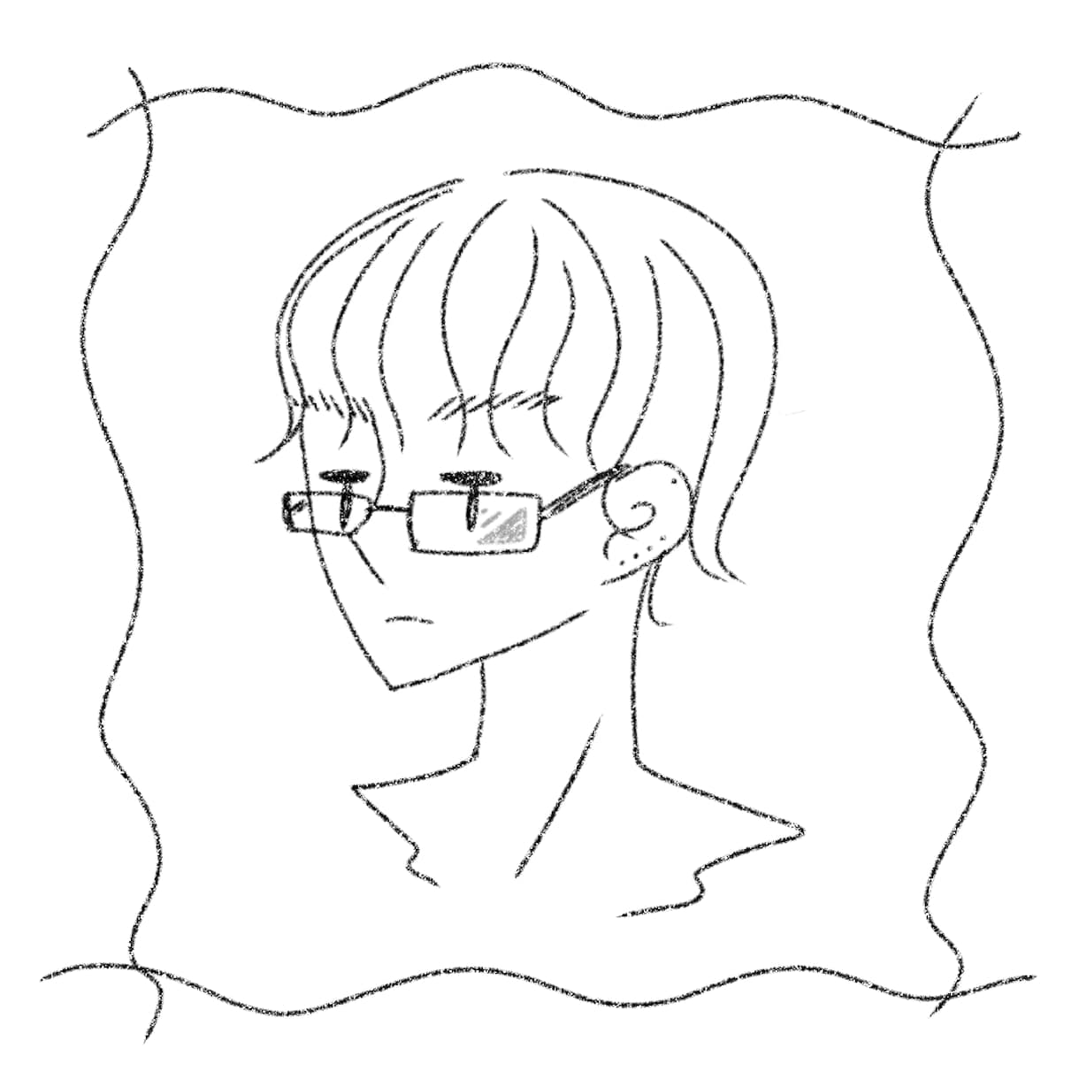 シンプルなゆるっとしたアイコンを描きます 白黒の中にぽっと色を覗かせたイラストです。 イメージ2
