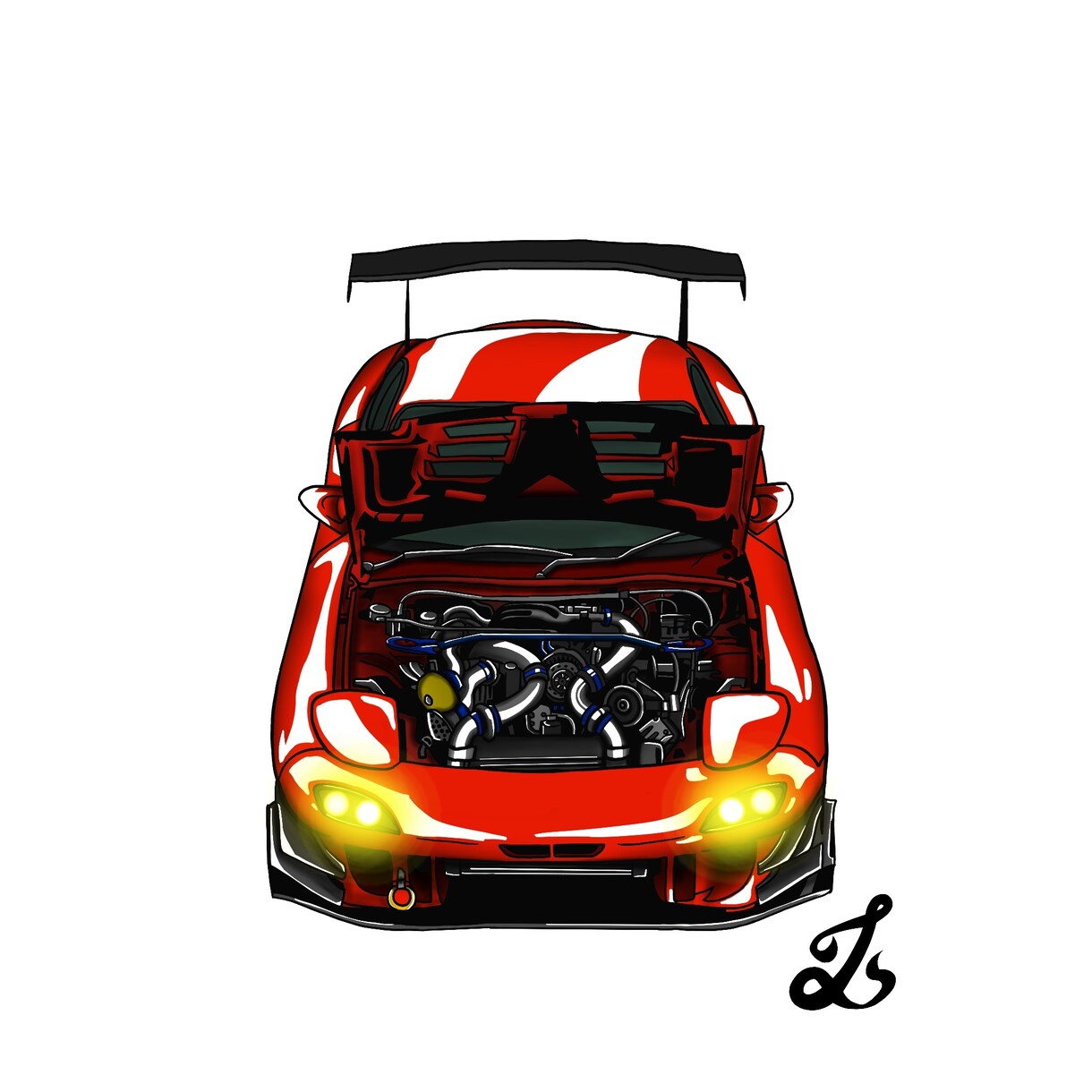 バイク、車のイラストを描きます 皆様の愛車をリアルに近いポップなスタイルでお描き。 イメージ2