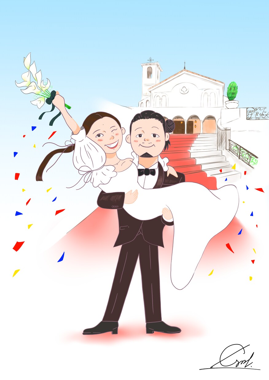 記念となるウェルカムボードのイラストを作ります 結婚式後でも思い出に残る、特別な物に イメージ1