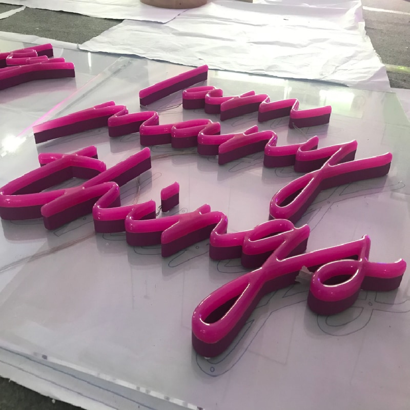 アクリルネオンチャンネル文字 看板サイン制作します ステンレス＋アクリル 防水室外用可能 イメージ8