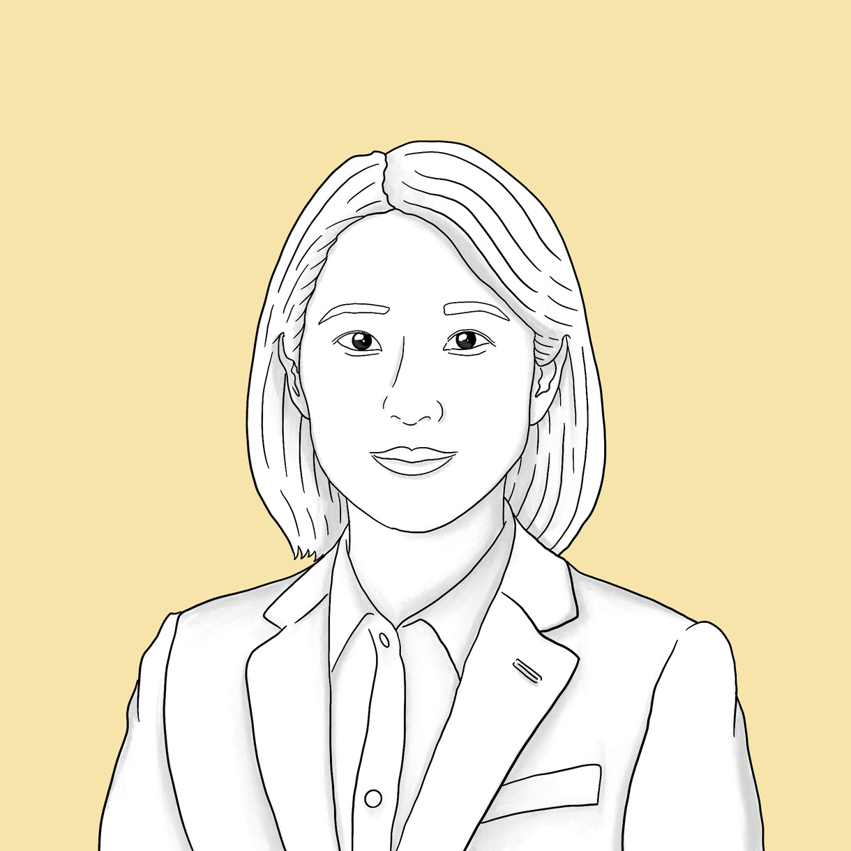 名刺・会社プロフィールに使いやすい似顔絵かきます 清楚感あるビジネス向け似顔絵を制作 イメージ1