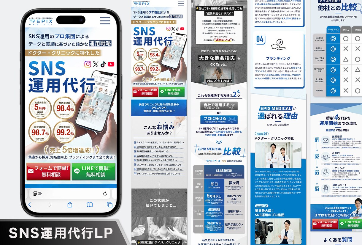 先着3名 特別価格! 成果に繋がるLPを制作します BtoBやサービス、セミナーなどビジネスデザイン特化 イメージ3