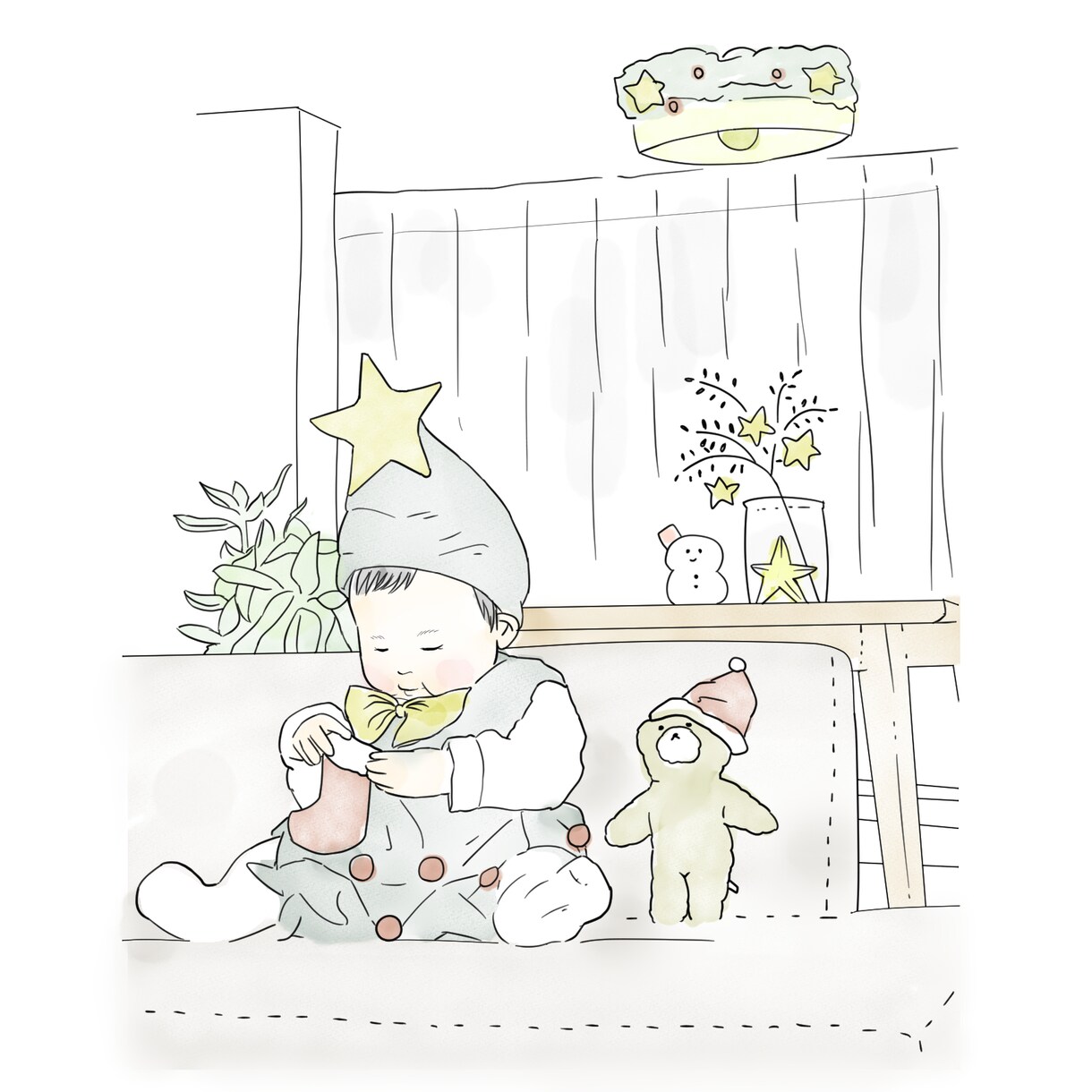写真を元にお好みの絵柄で似顔絵イラスト描きます 可愛い系.水彩画風.シンプル等選べる絵柄 イメージ9