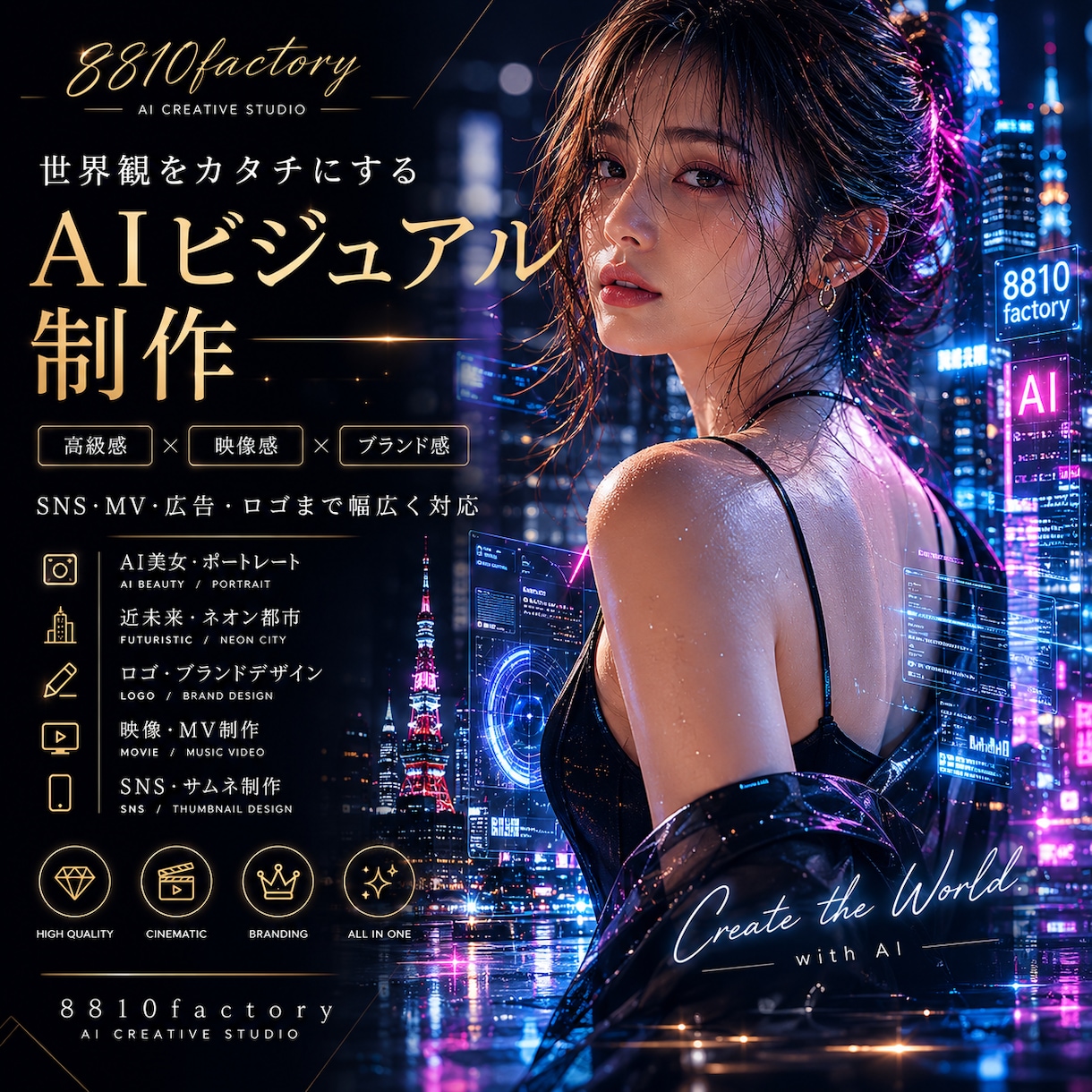 SNS映えするAI画像制作しますます 高級感・世界観重視のAIビジュアル制作 イメージ1