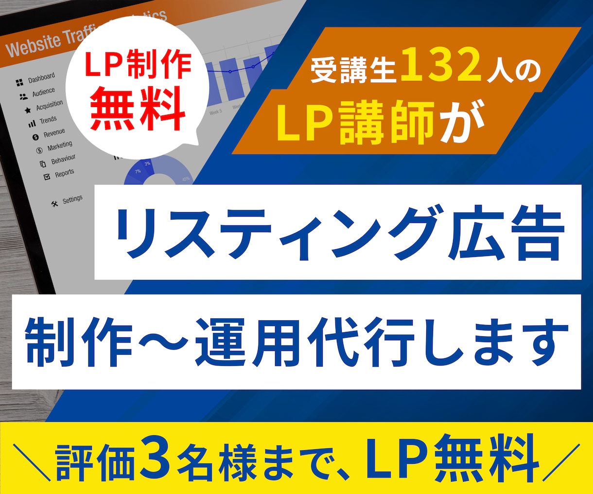 制作込み！検索広告の運用代行します 3名様限定！広告制作無償でおつけします！ イメージ1