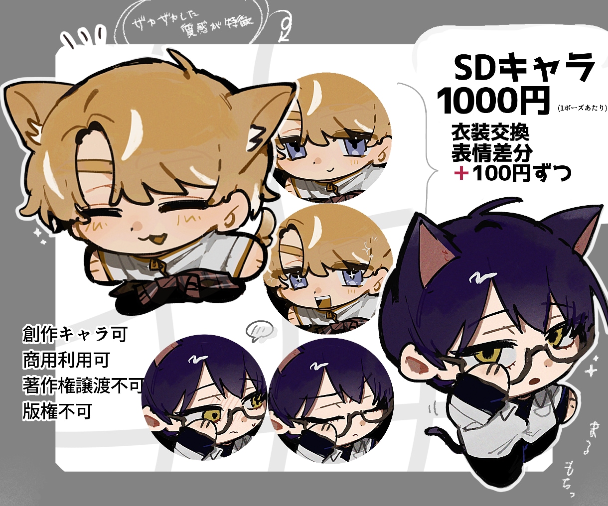 ザカザカ質感のSDキャラ即描きます スピード納品でもちもちSDキャラをご提供します！ イメージ1