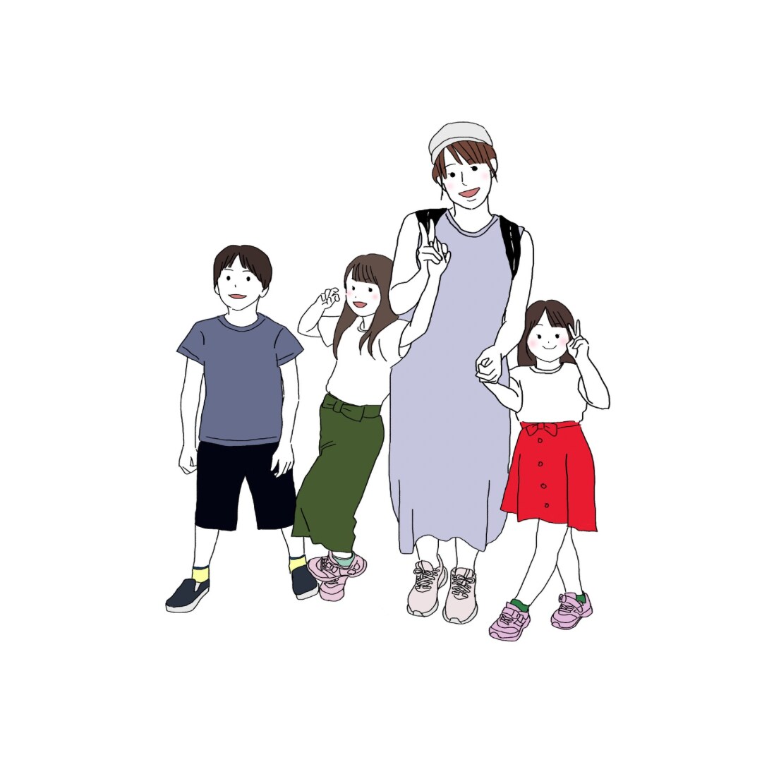 家族や大切な人との記念日・思い出を、似顔絵にします 思い出を、おしゃれな似顔絵に。誕生日や家族の記念を1枚に イメージ1