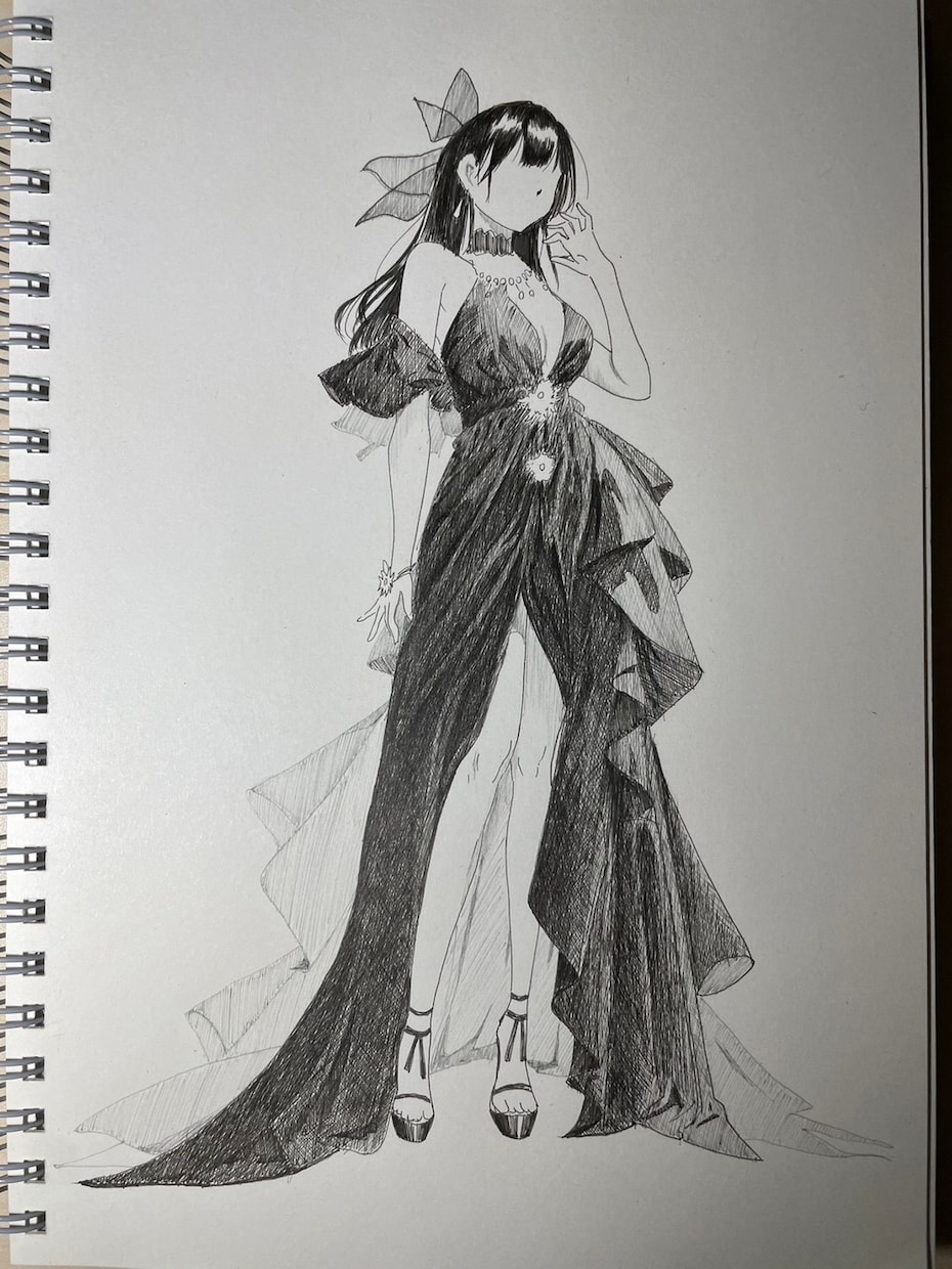 白黒イラスト郵送します 細かい斜線で絵を描きます、たまに筆ペンも使用します イメージ3