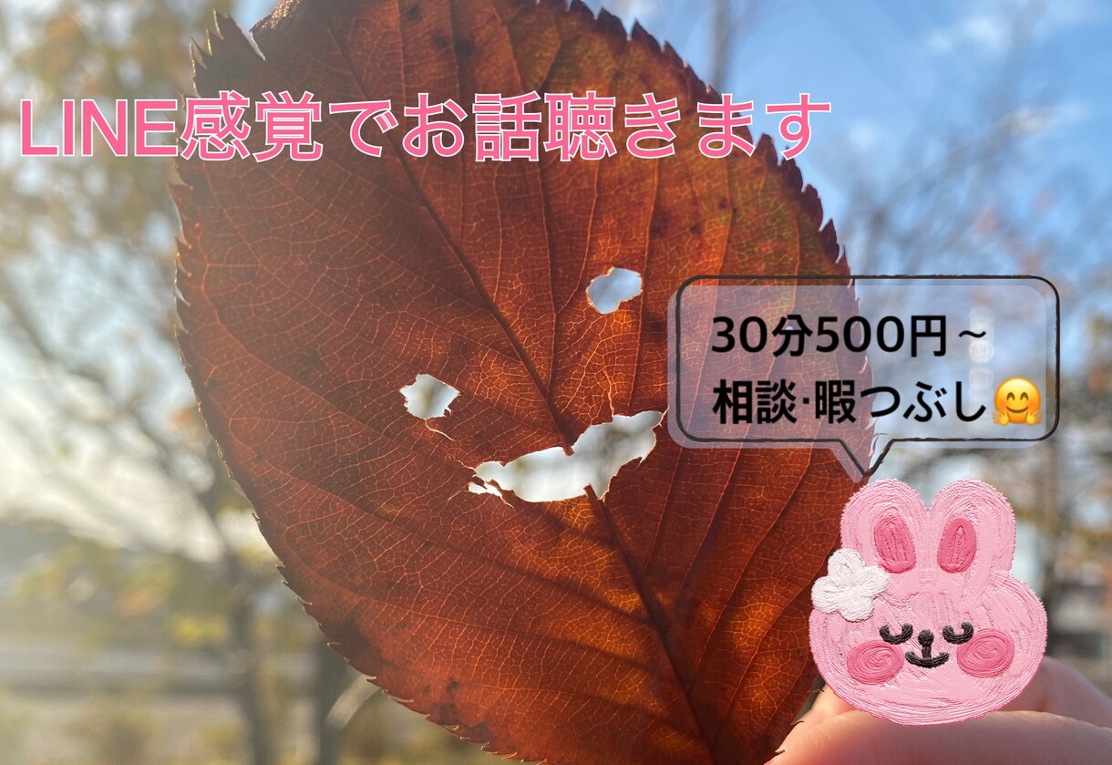 チャットで優しくお話聞きます 寂しい時の話し相手や愚痴や暇つぶしにどうぞ！！ イメージ1