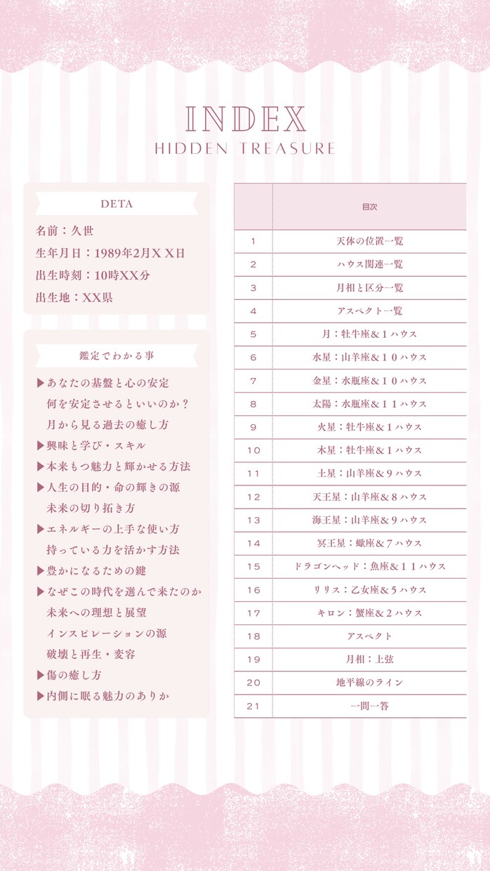 10月末まで半額／あなたの人生攻略図を読みます ホロスコープは、あなたが生前に計画を立てた人生の設計図です。 イメージ3