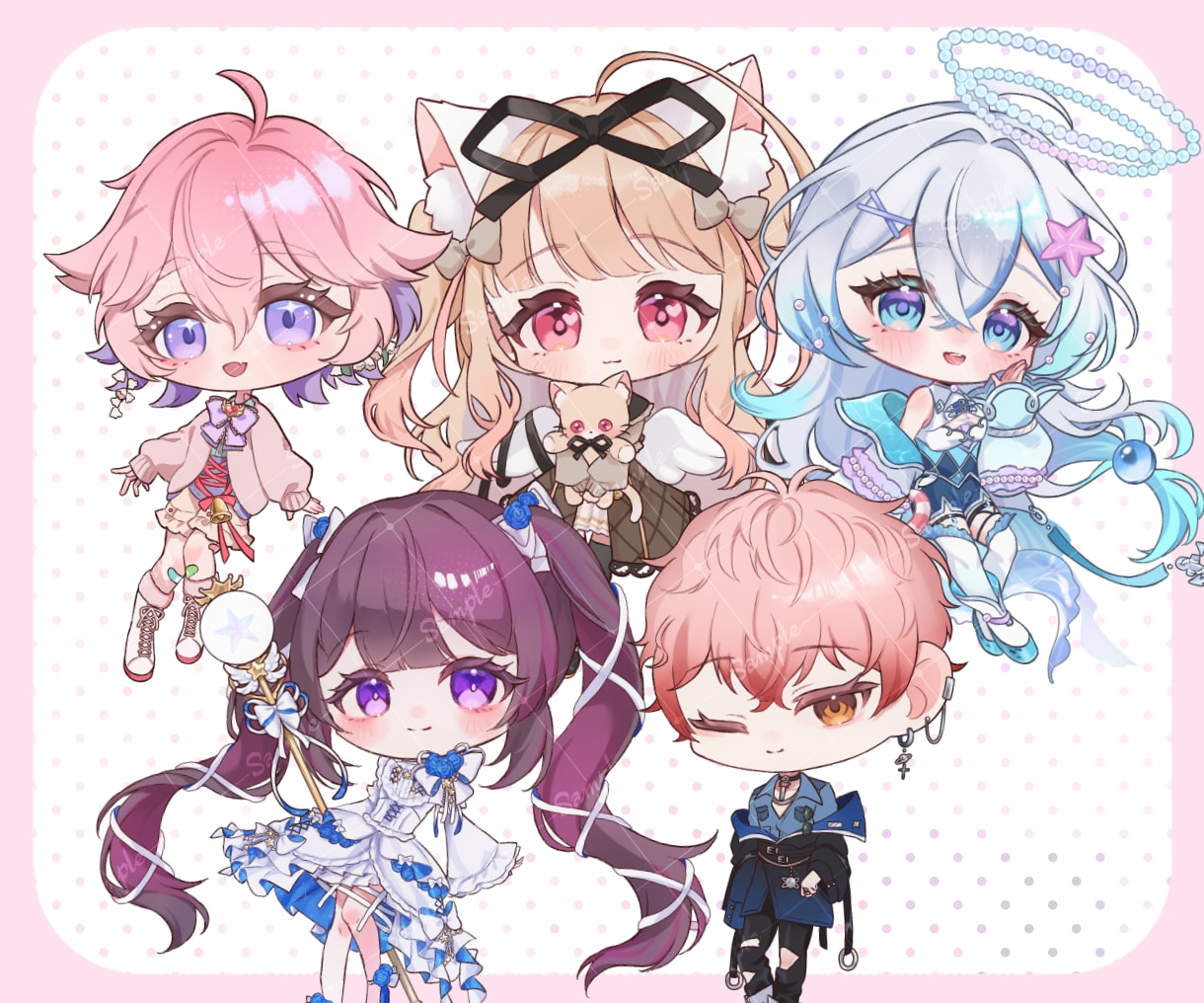 ミニキャラ・デフォルメイラスト描きます 企業実績あり！ドールのような繊細でかわいいイラストを描きます イメージ4