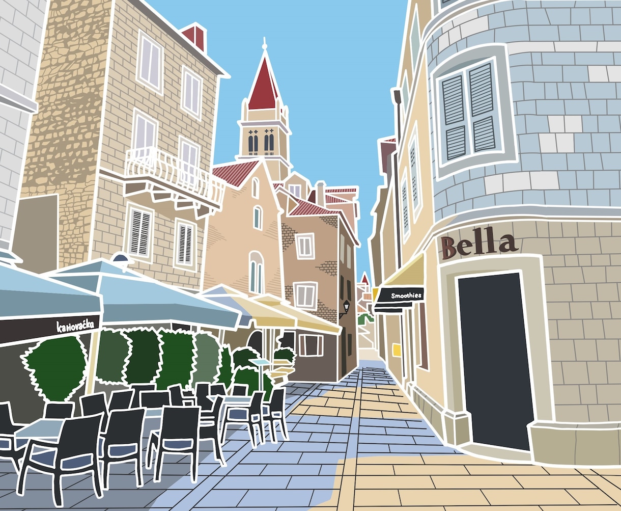 商用可！建物や風景を味のあるイラストで描きます 店舗や街の風景を、味のあるオリジナルイラストで イメージ2