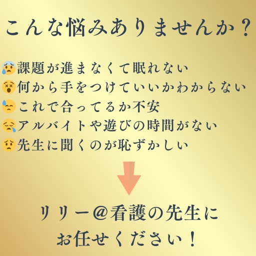 看護「課題・実習」の学習をサポートします 今だけ20名限定→1500円でマンツーマン指導 イメージ2