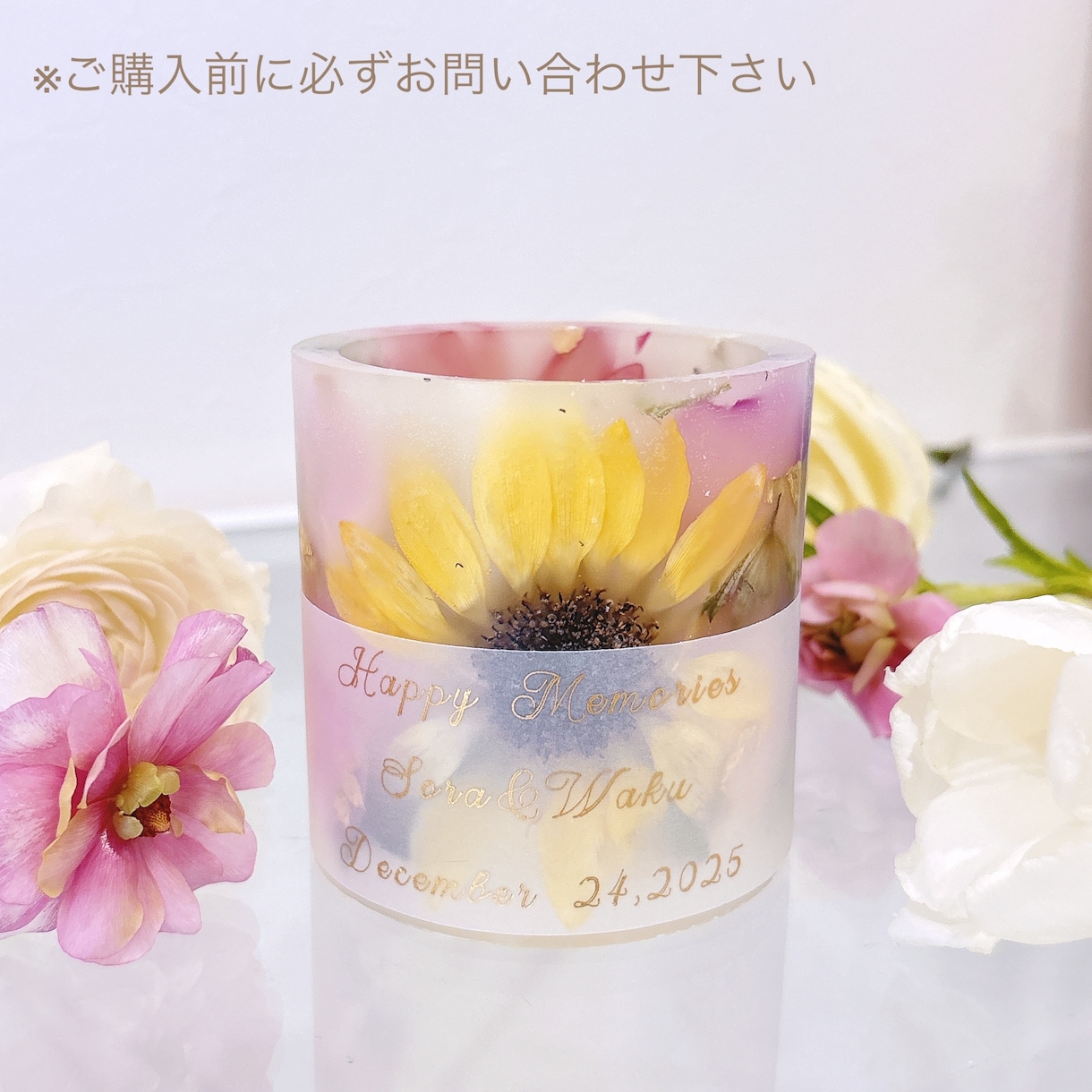 No.237 ランタン型キャンドル製作します プロポーズや結婚式のブーケをアフター保存。送料込み！ イメージ1