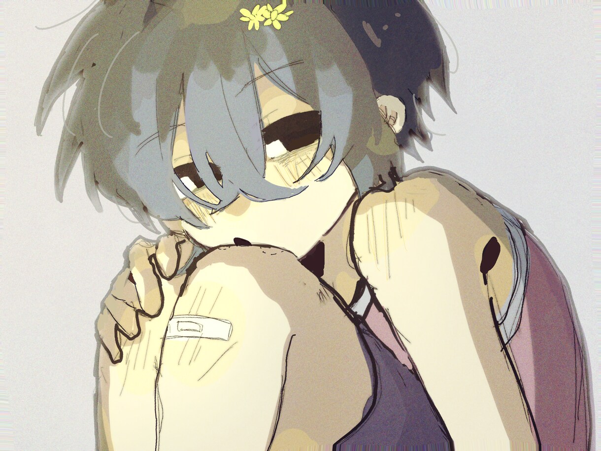 3000円┊︎歌ってみたなどのサムネイルを描きます 病みレトロな色塗りと中性的なイラストが得意です‼️ イメージ1
