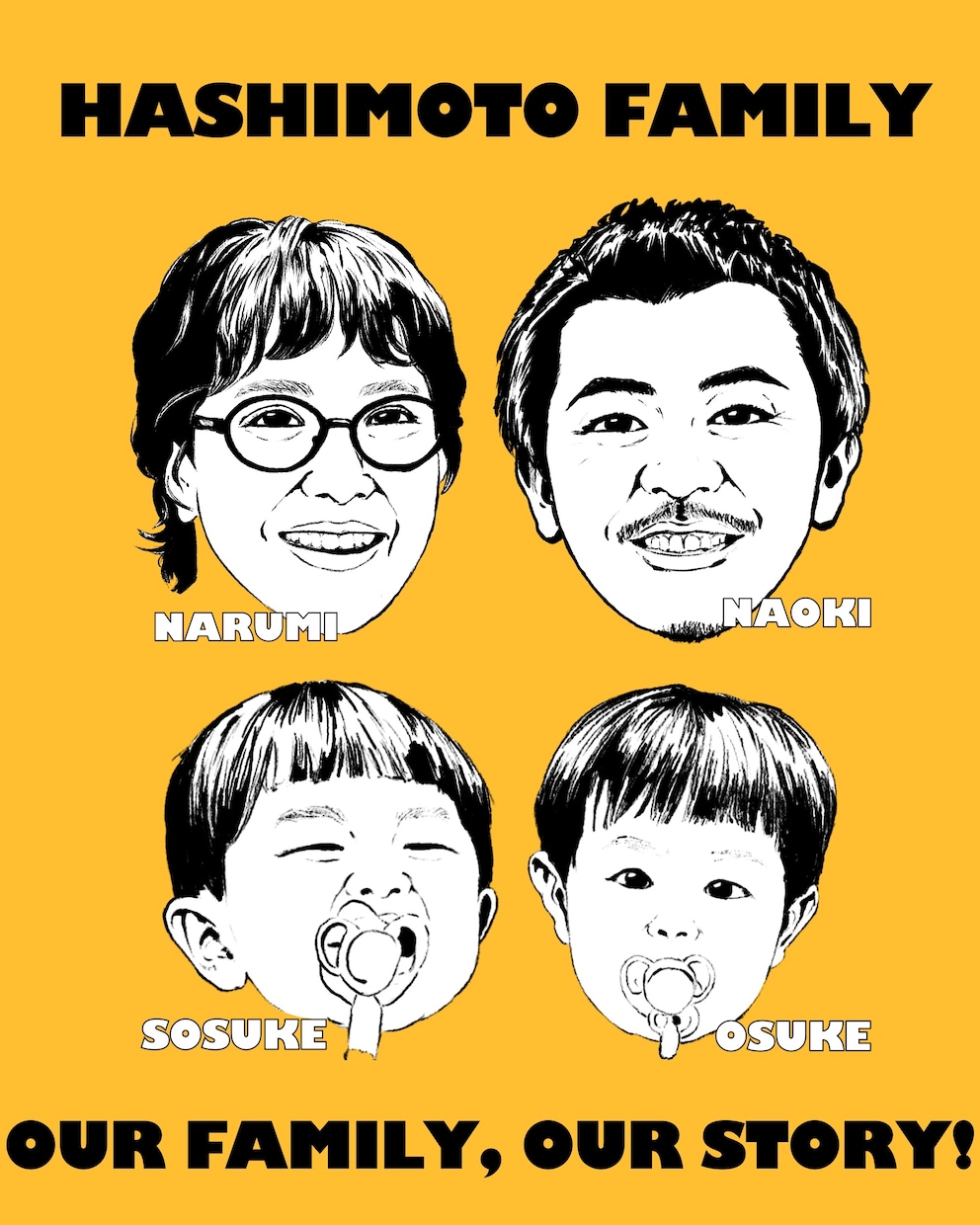 写真から個性が光る似顔絵グラフィックを制作します お洒落で個性的な似顔絵デザインをフリーハンド制作致します！ イメージ1