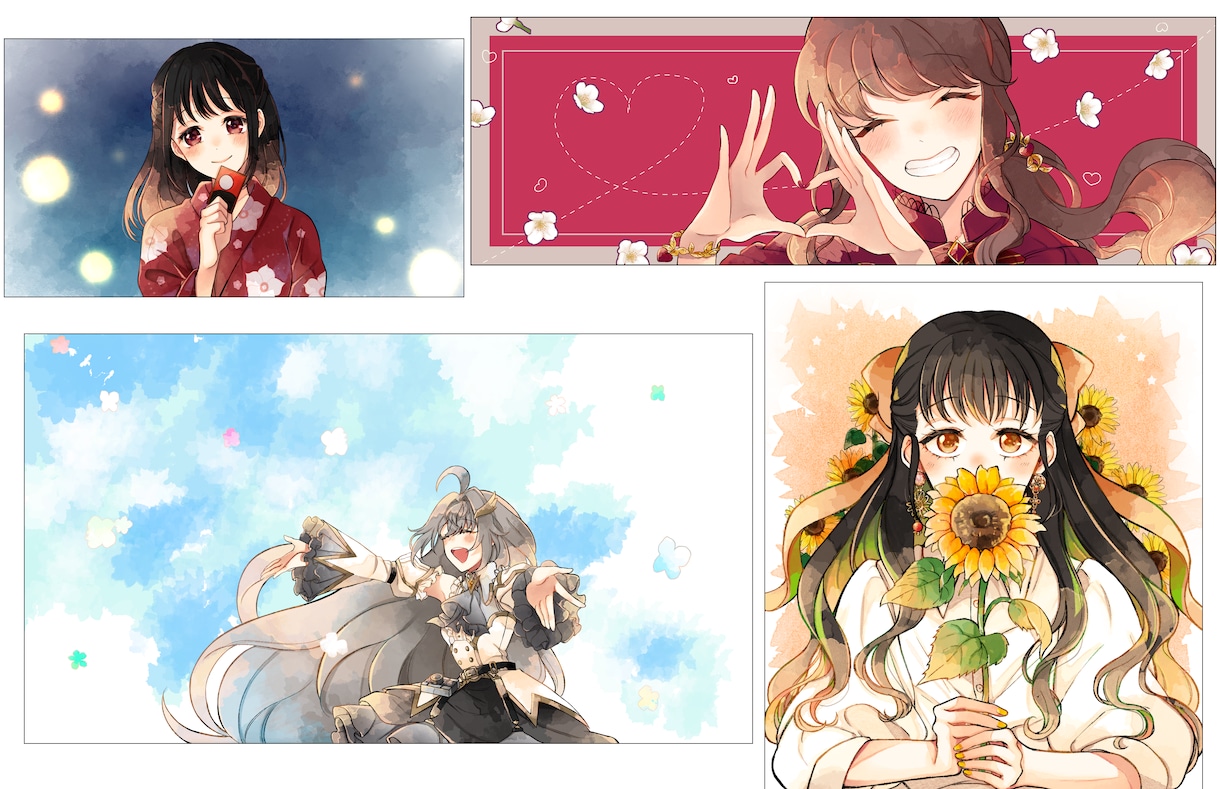 アイコン、ヘッダー、イラスト描かせていただきます 水彩風の柔らかなイラストをお届けいたします イメージ9