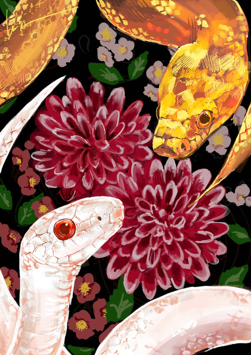 やさしく縁起のいい、和モチーフイラストを描きます ご家族のペットを主役にした和風モチーフのイラストも可能です イメージ4