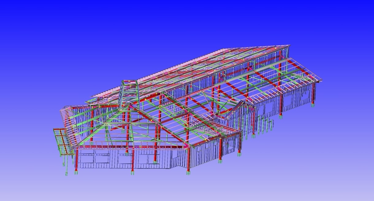 鉄骨施工図　リアル４にて作成します 施工図、積算、リアル４データのみ入力対応します。 イメージ1
