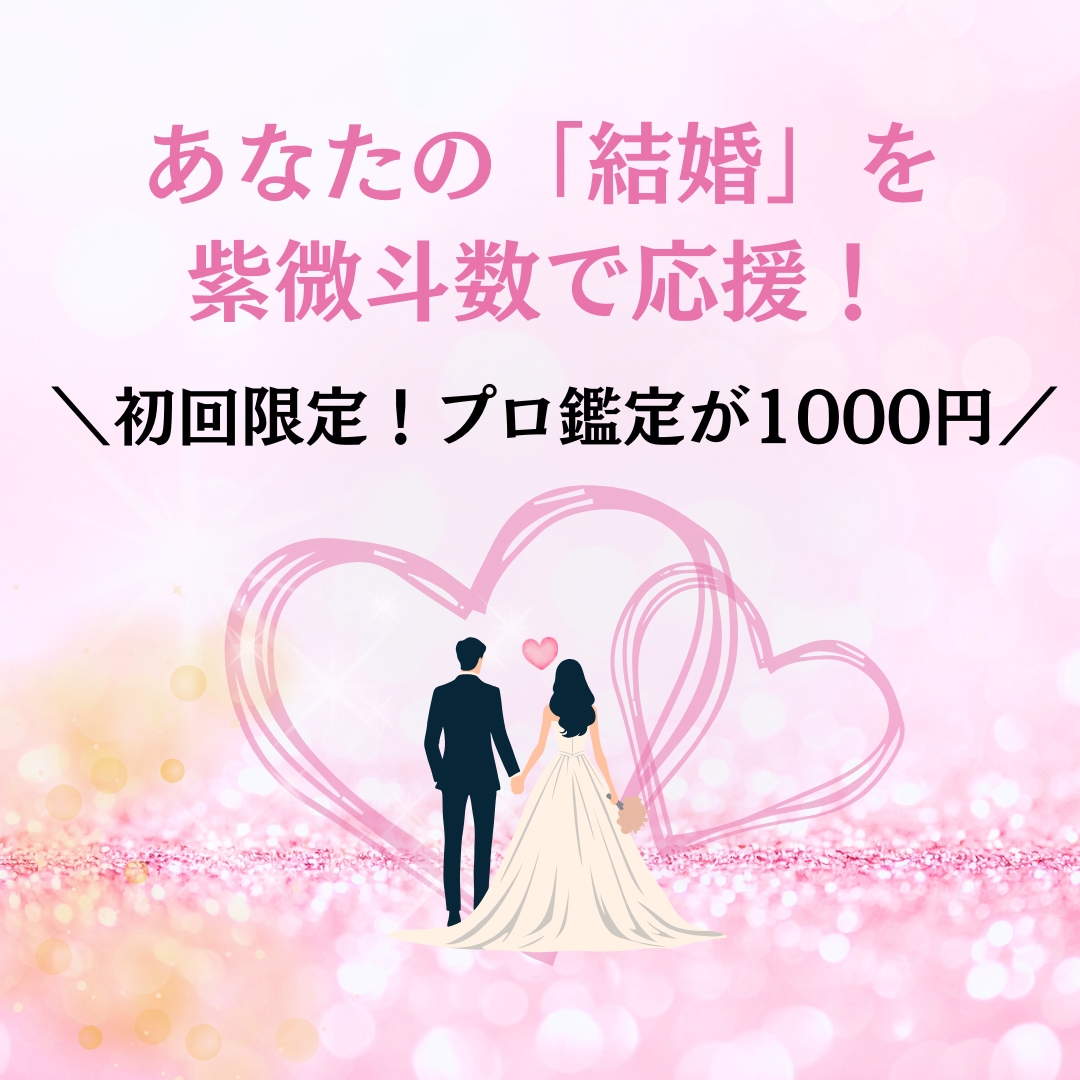 初回限定・千円！紫微斗数で結婚アドバイスします 運命の人は？恋と結婚について宿命から探ります！婚活ポイントも イメージ1