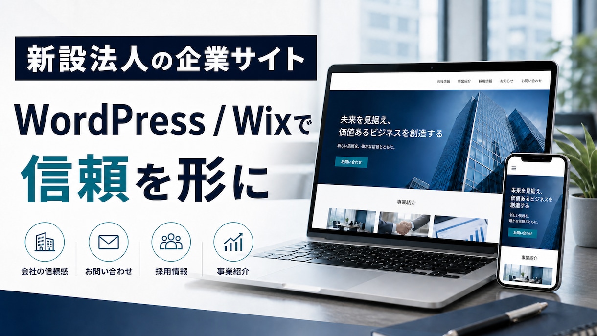 新設法人の企業サイトを制作します 会社の信頼を伝えるWordPress・Wixサイト イメージ1