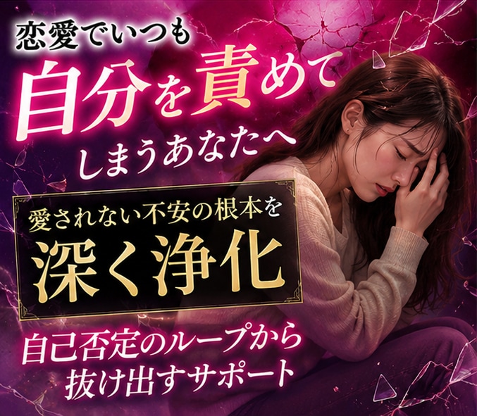 恋愛で自分を責める心を癒します 愛されない不安を優しく整えます イメージ1