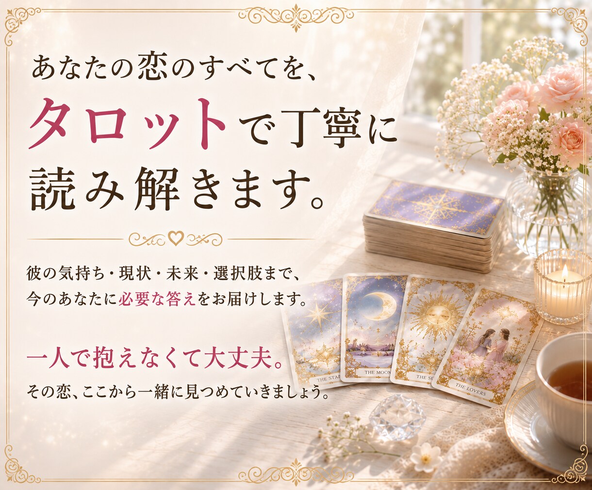 相手の心の底を読み取り、幸せへと導きます 不倫経験者だからこそ分かる、あなたのその不安。 イメージ6