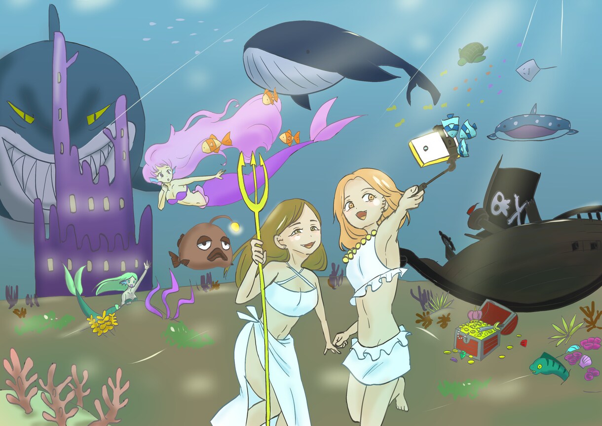 アニメ風タッチでSNS用アイコン、似顔絵描きます ファンタジーな場所での似顔絵描きます イメージ2