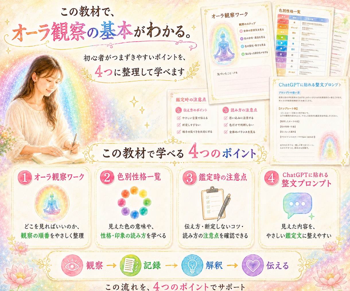 ７日でオーラや波動を視る方法をマスターできます オーラ視霊視講座｜今日からオーラ占い師になる講座 イメージ8