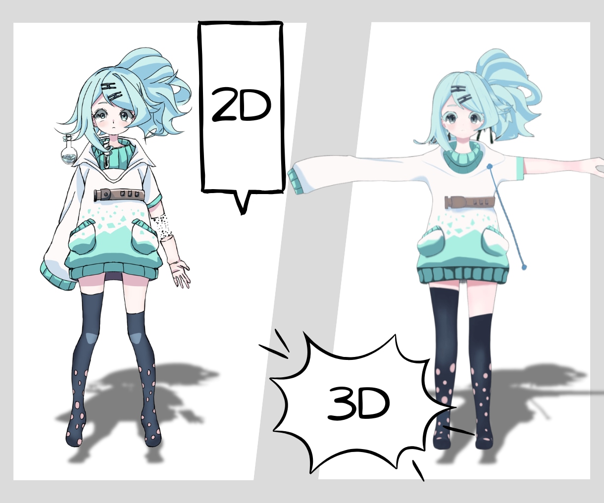 Vtuber向けオリジナル3Dモデル制作いたします 企業クオリティなキャラデザ～3Dモデリング・セットアップまで イメージ2