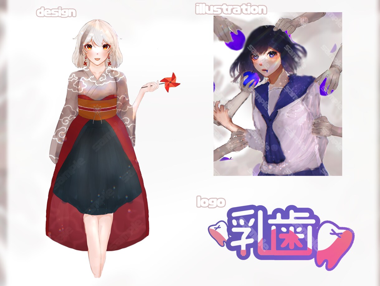 IRIAMデビューに必要なものまとめてお作りします 立ち絵・サムネイル3枚・ロゴを制作致します イメージ1