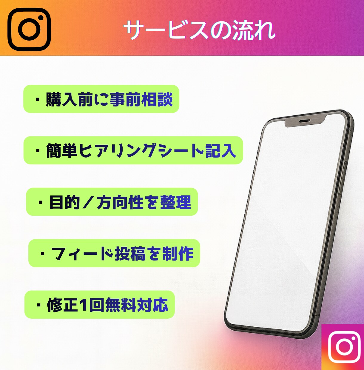 インスタ投稿を画像文章キャプション込みで作成します 運用代行より手軽に画像文章タグまでまとめて作成しますので安心 イメージ6