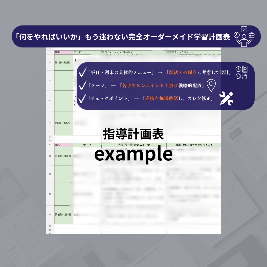受験当日までのプレミアム学習プランニングします 根性論は不要。教育学的アプローチで、お子様を合格へ導きます。 イメージ8