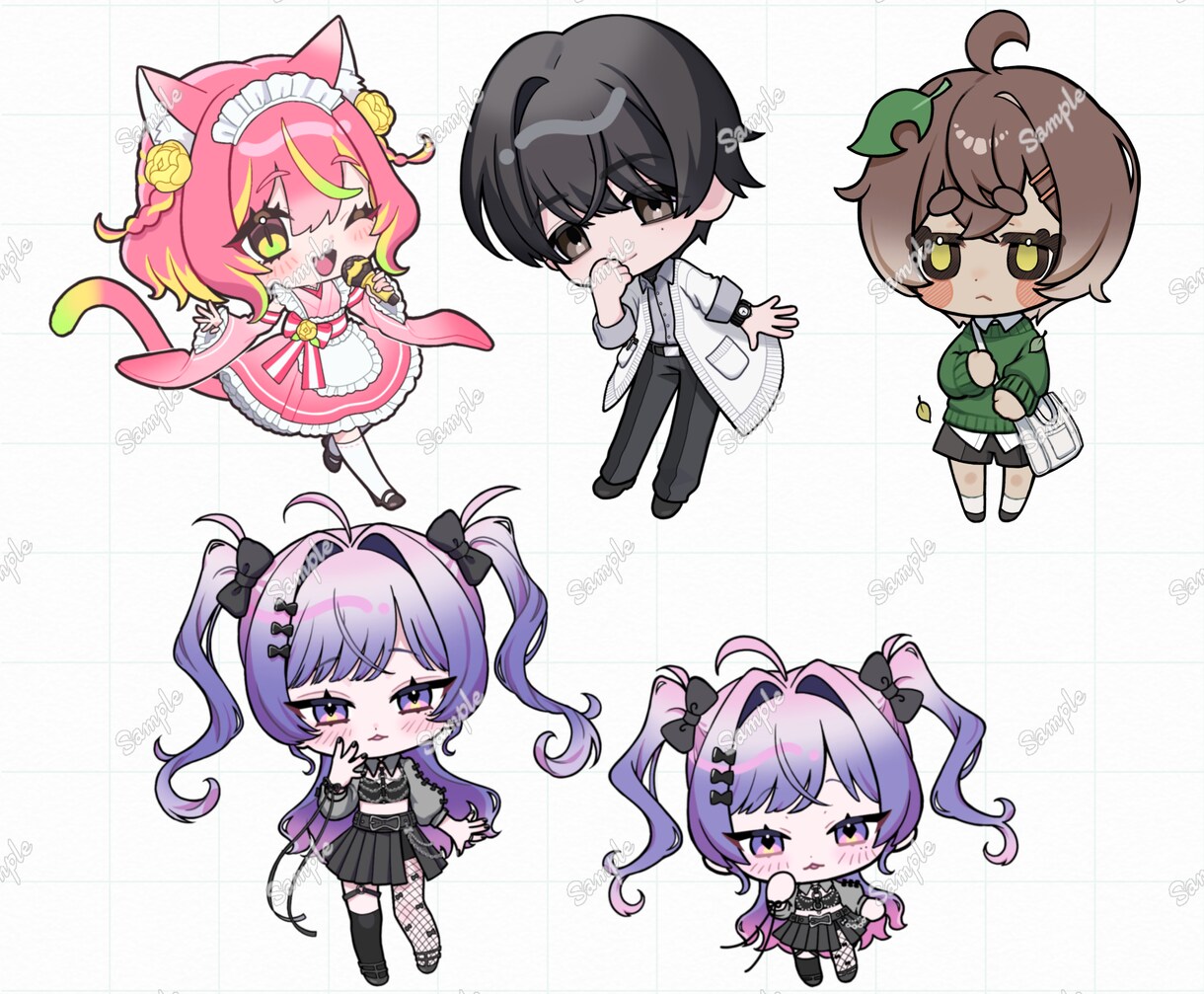 ミニキャラ、デフォルメイラスト制作いたします ご希望の雰囲気や用途に合わせて丁寧に制作いたします。 イメージ9