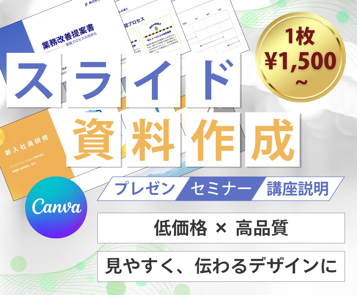 分かりやすく伝わりやすい！スライド資料を作成します 編集しやすいCanvaで作成！新規作成～ブラッシュアップまで イメージ1