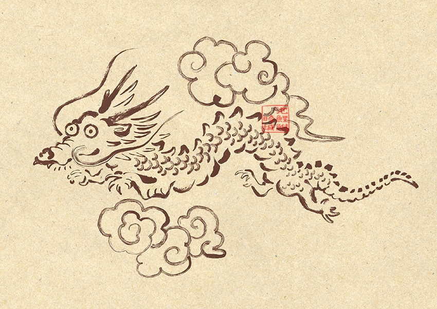 水墨画、鳥獣戯画、妖怪、龍、墨絵イラストを描きます 看板 グッズ アイコン 日本画 ラベル デザイン雑誌  和風 イメージ5