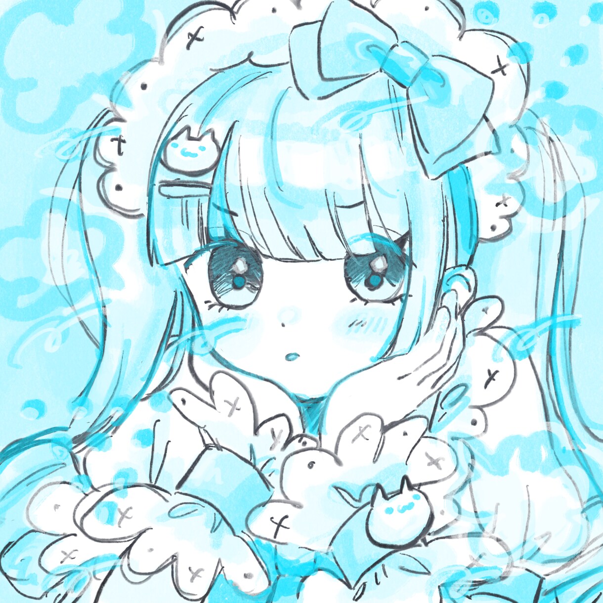 ゆめかわなイラストアイコンを描きます ふわふわな絵柄の可愛いアイコンを描きます！ イメージ2