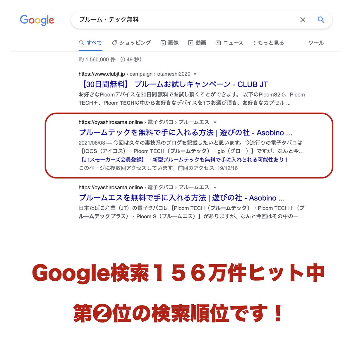 訪問者ビュー１３０万！のサイトで宣伝いたします Google検索【１５６万件ヒット中！第２位】のブログで宣伝 イメージ4