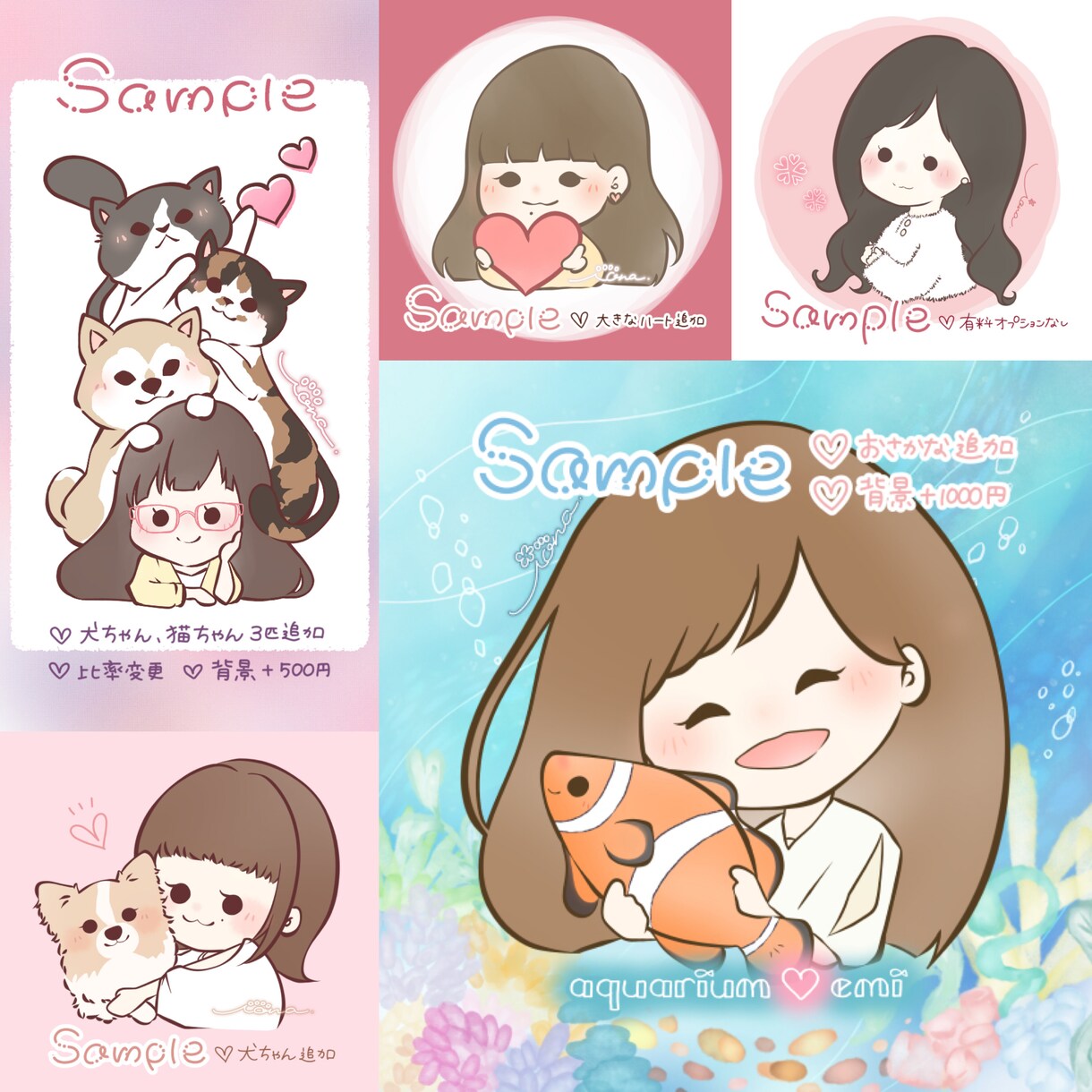 SNSアイコンに使える！似顔絵・ミニキャラ描きます ゆるふわ！優しい＆可愛い雰囲気のオリジナルイラスト イメージ5
