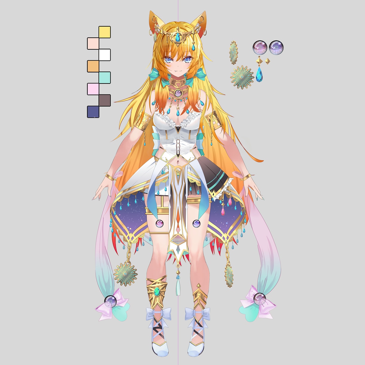 Vtuber用レイヤー分割積みイラスト作成します 三面図・配信用一枚絵・既にあるイラストのリデザインも イメージ6