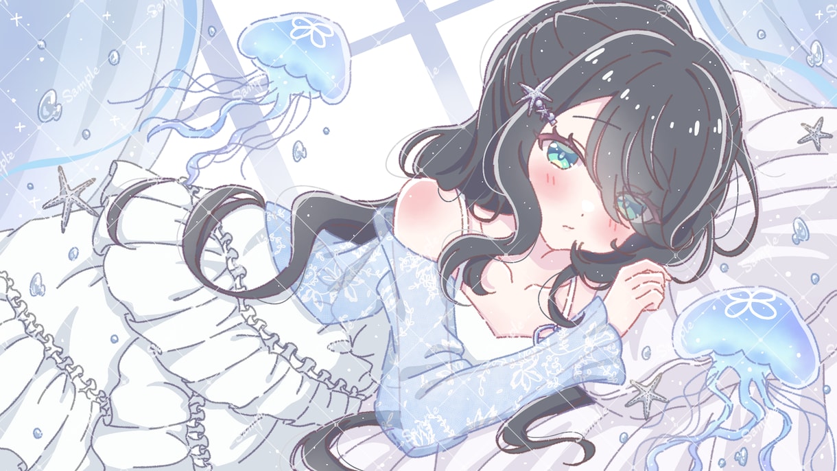 ふんわり透明感のある可愛いイラストを制作します ☆サムネ、おはV、ボカロMV、歌ってみた☆商用利用込み◎ イメージ6
