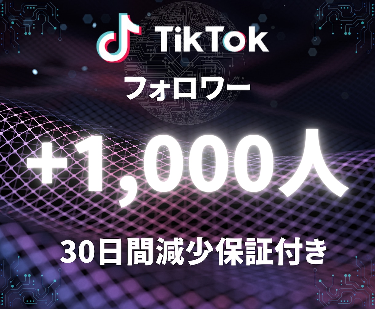 TikTokフォロワー1000人増加します +1,000人☆良質フォロワー!減少保証付き! イメージ1