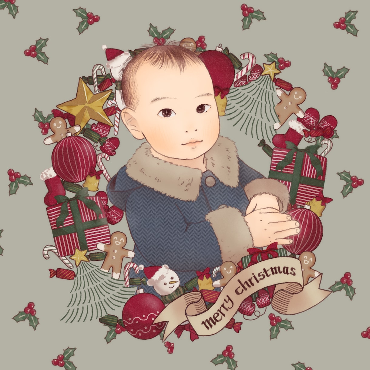 クリスマスにぴったりな似顔絵を描きます プレゼントやSNSアイコンにおすすめ！ペットも描けます。 イメージ9