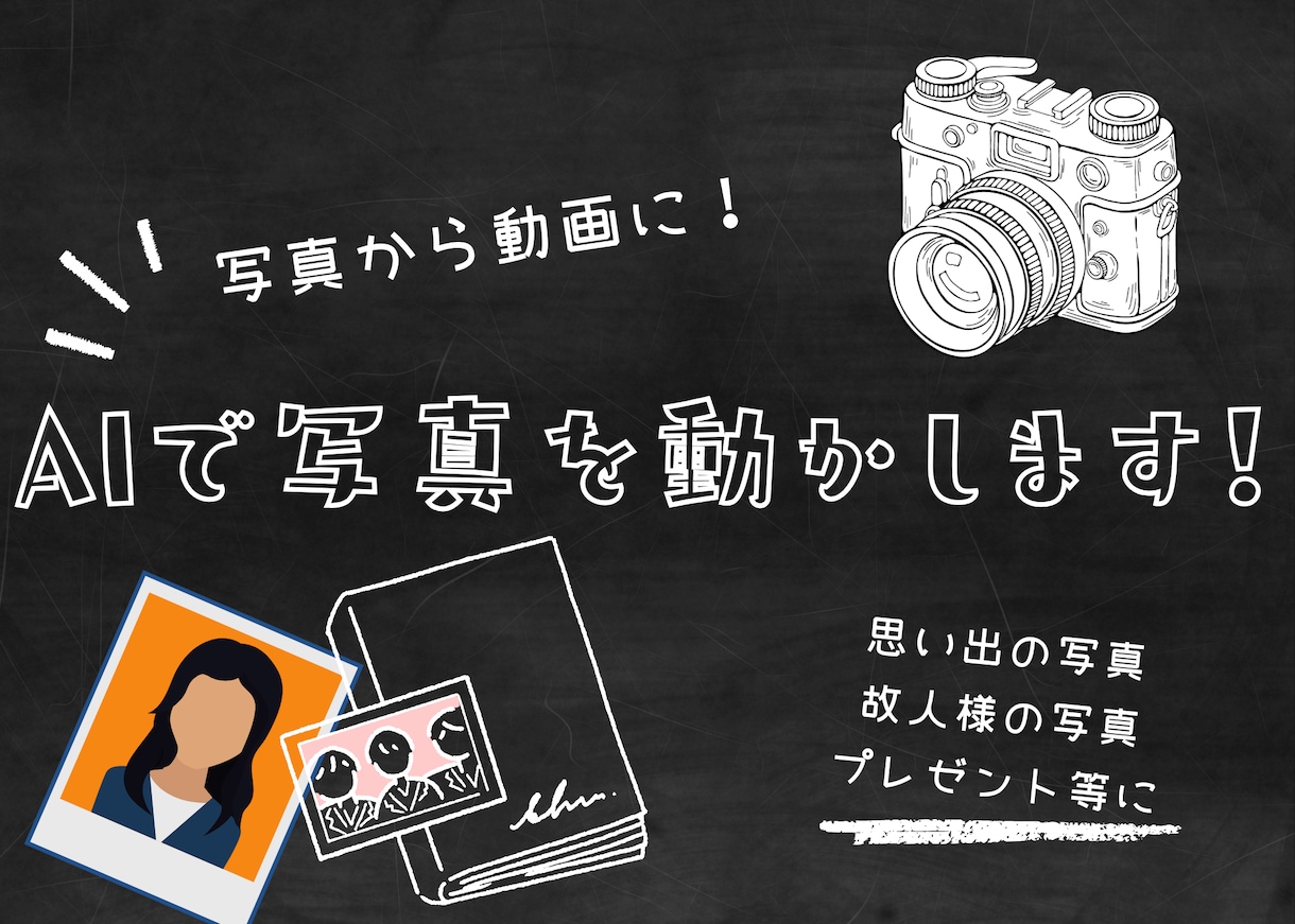 アルバムの中の写真をAIで動かします あなたの思い出をAI動画で蘇らせます！ イメージ1