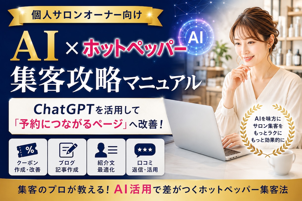 集客に繋がるAI活用ホットペッパー集客法を教えます AIを活用したホットペッパービューティーでの集客法を伝授！ イメージ1