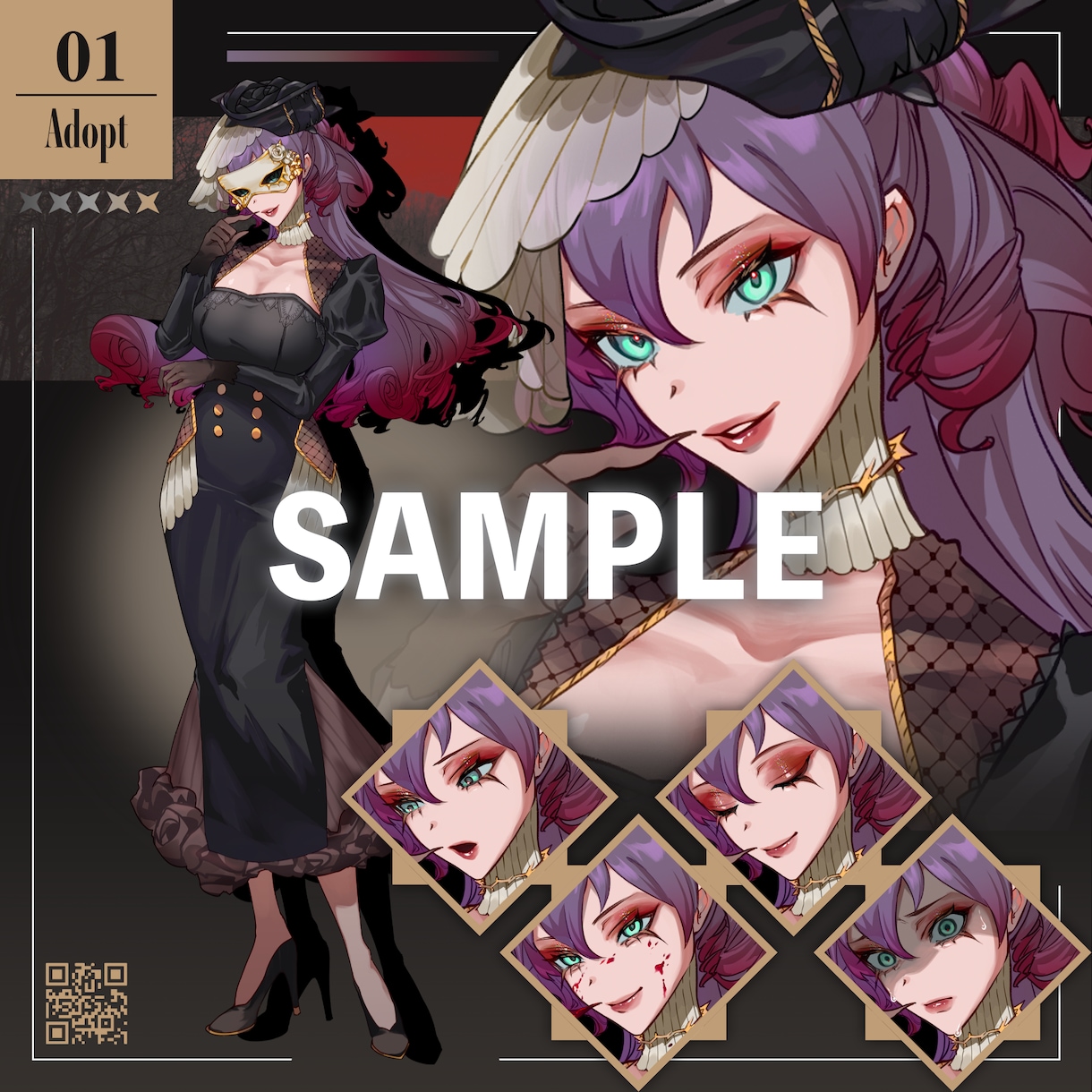 表情差分4種まで無料！立ち絵制作します 立ち絵に合わせたディスプレイの作成も可能です◎ イメージ3