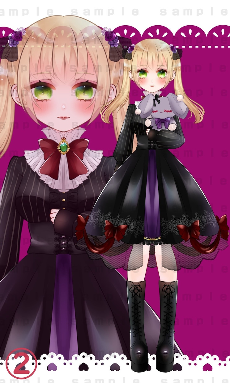 ゴスロリちゃんキャラクター販売します 一点物!簡素パーツ分け済みの立ち絵 イメージ1