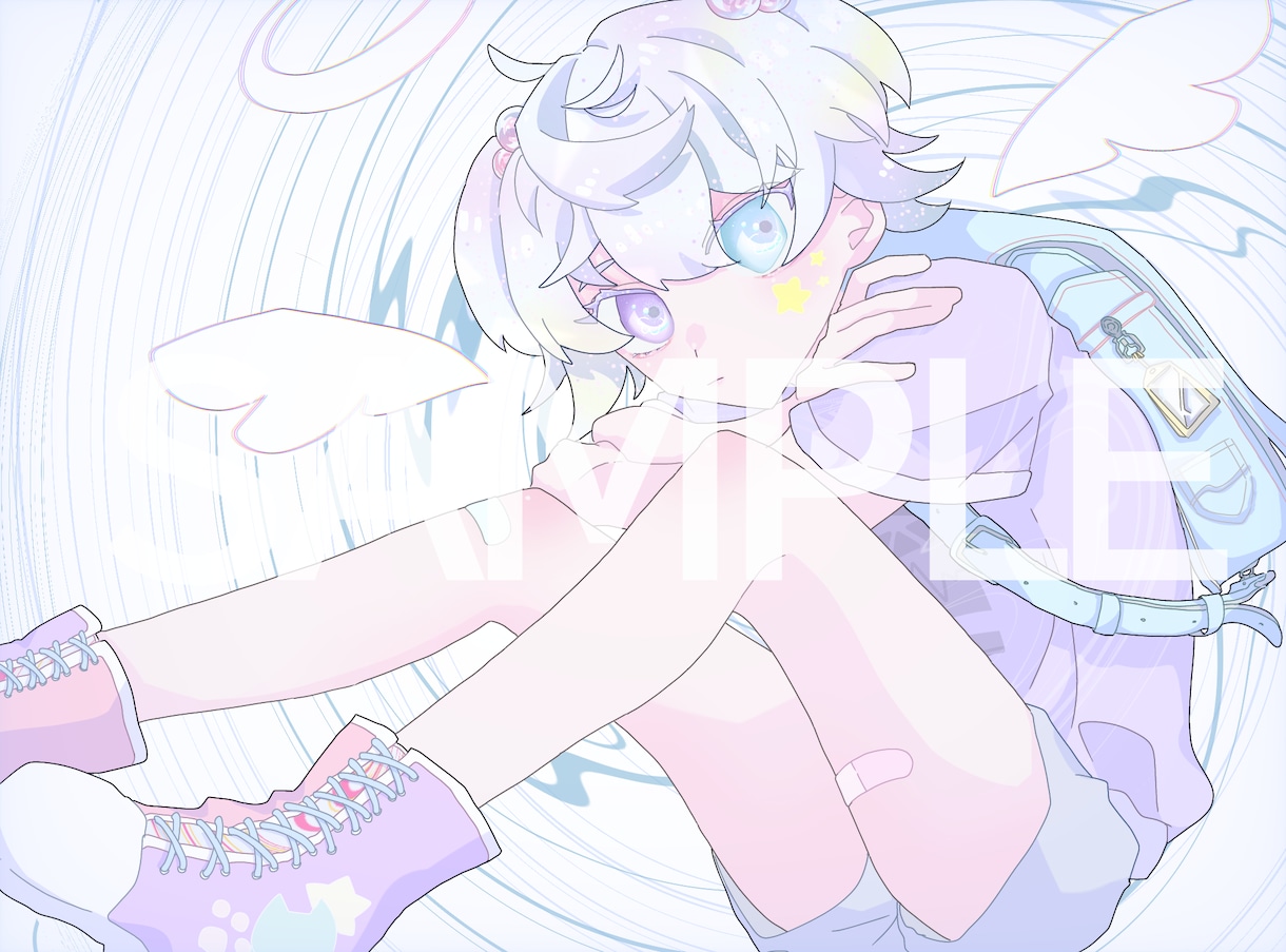 ご依頼キャラクターのイラスト描きます かわいい・キラキラ・地雷系の一枚絵 イメージ4