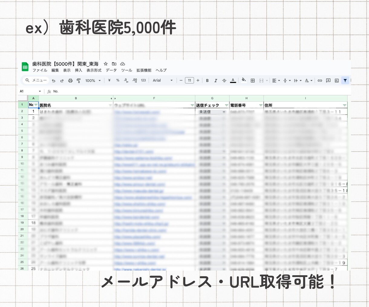 歯科医院の制作済み営業リスト提供します 【クーポンあり】フォロー＆お気に入り イメージ4