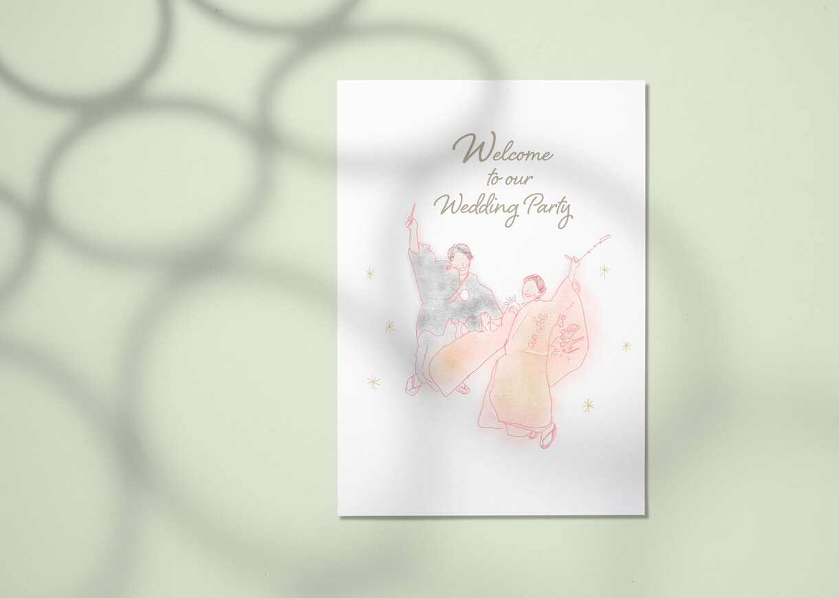 オリジナルイラストで結婚式や記念日のデザインします ウェルカムボード、ペーパーアイテム等なんでもご相談ください イメージ7
